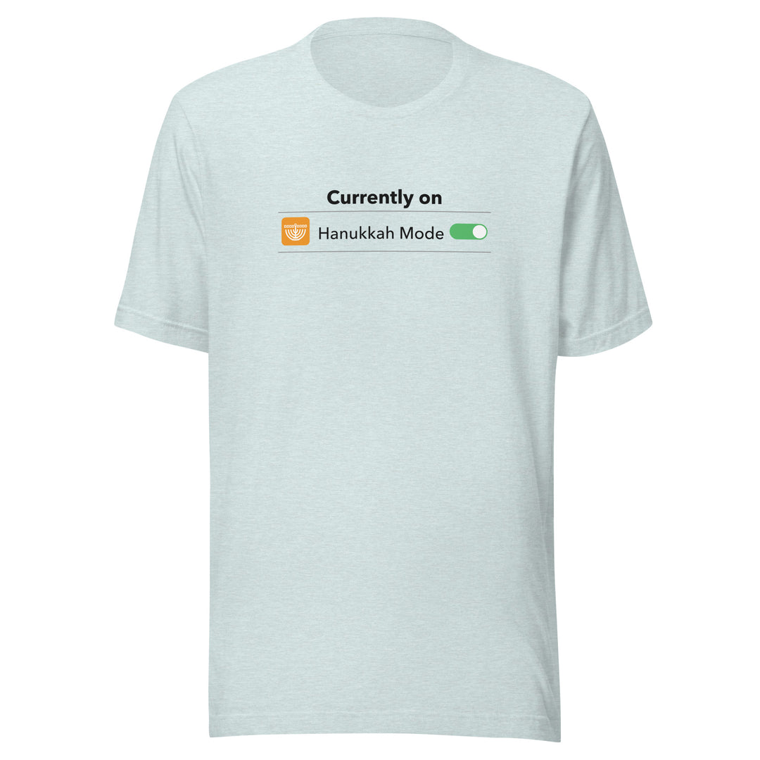 Hanukkah Mode Jewish pride t-shirt in Heather Prism Ice Blue - folded view