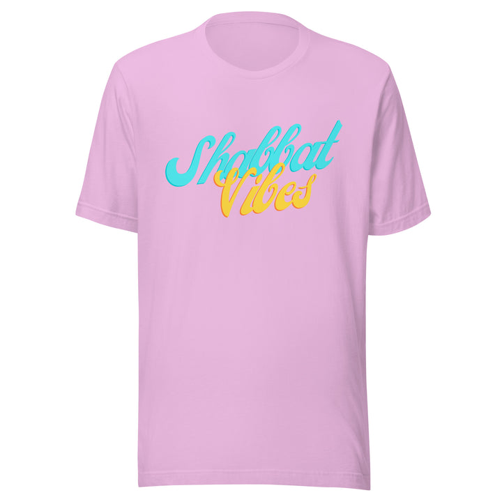 Shabbat Vibes Jewish pride t-shirt in Lilac - flat lay
