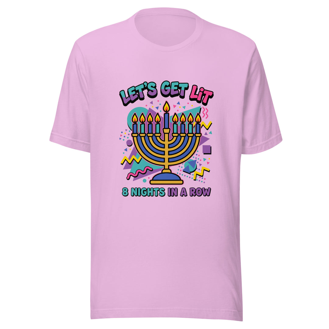 Lets Get Lit 90s Jewish pride t-shirt in Lilac - folded view