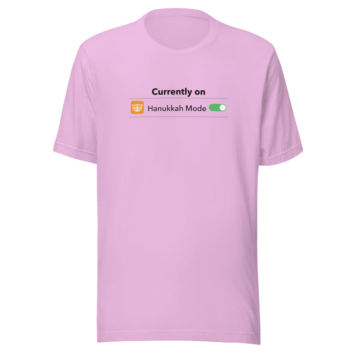 Hanukkah Mode Jewish pride t-shirt in Lilac - close-up