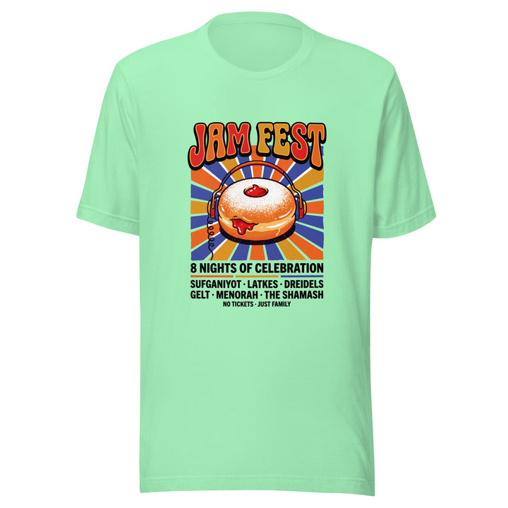 Jam Fest 8 Nights Jewish pride t-shirt in Mint - back view