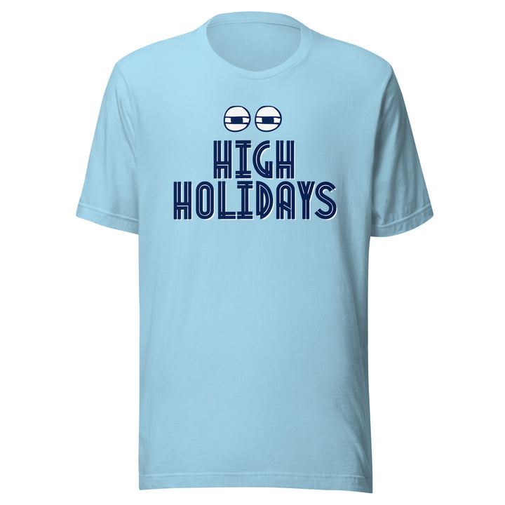 High Holidays Jewish pride t-shirt in Ocean Blue - detail view