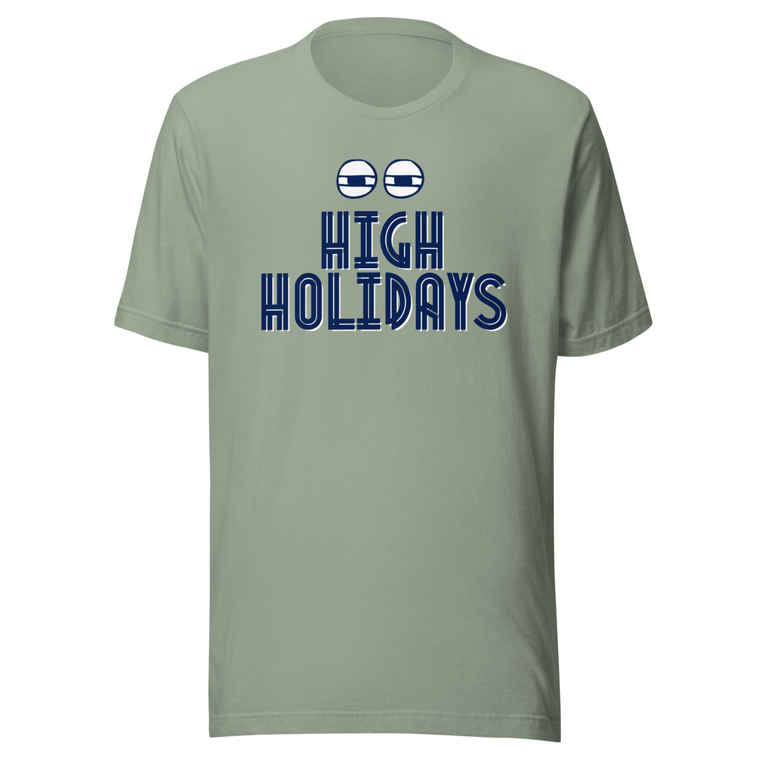 High Holidays Jewish pride t-shirt in Sage - lifestyle shot
