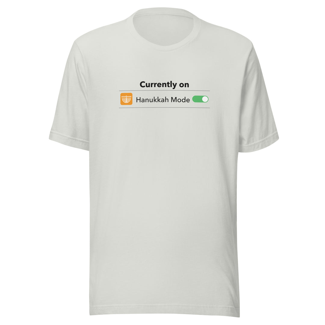 Hanukkah Mode Jewish pride t-shirt in Silver - front view