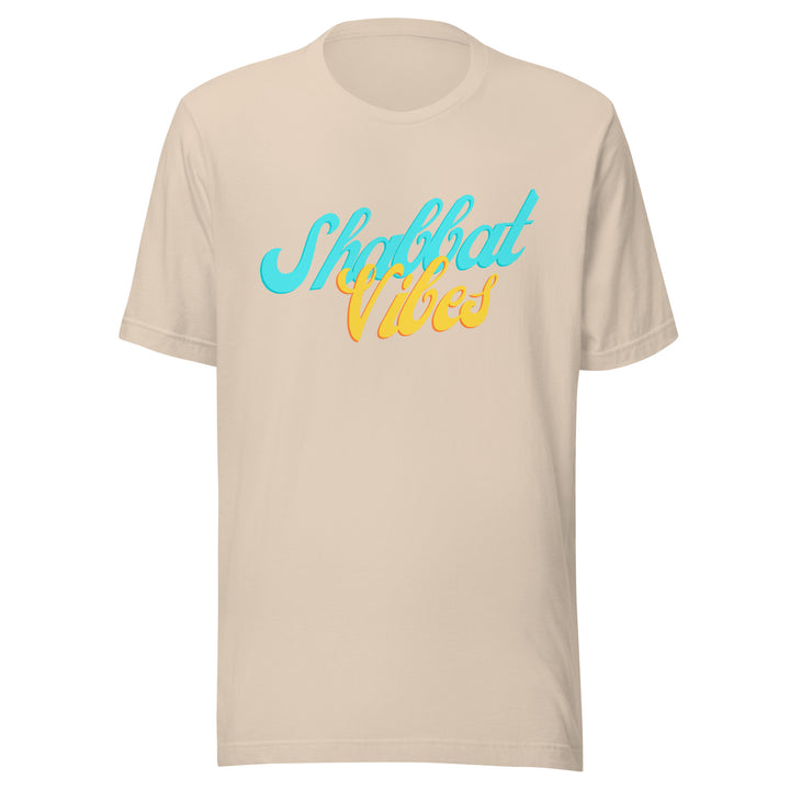 Shabbat Vibes Jewish pride t-shirt in Soft Cream - folded view