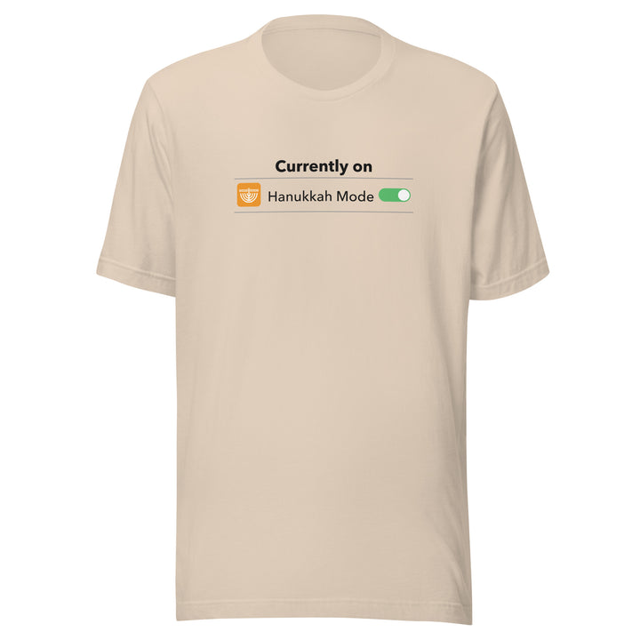 Hanukkah Mode Jewish pride t-shirt in Soft Cream - side view