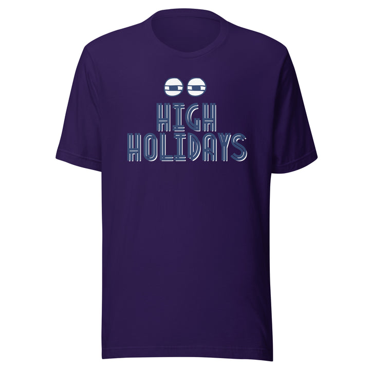 High Holidays Jewish pride t-shirt in Team Purple - detail view