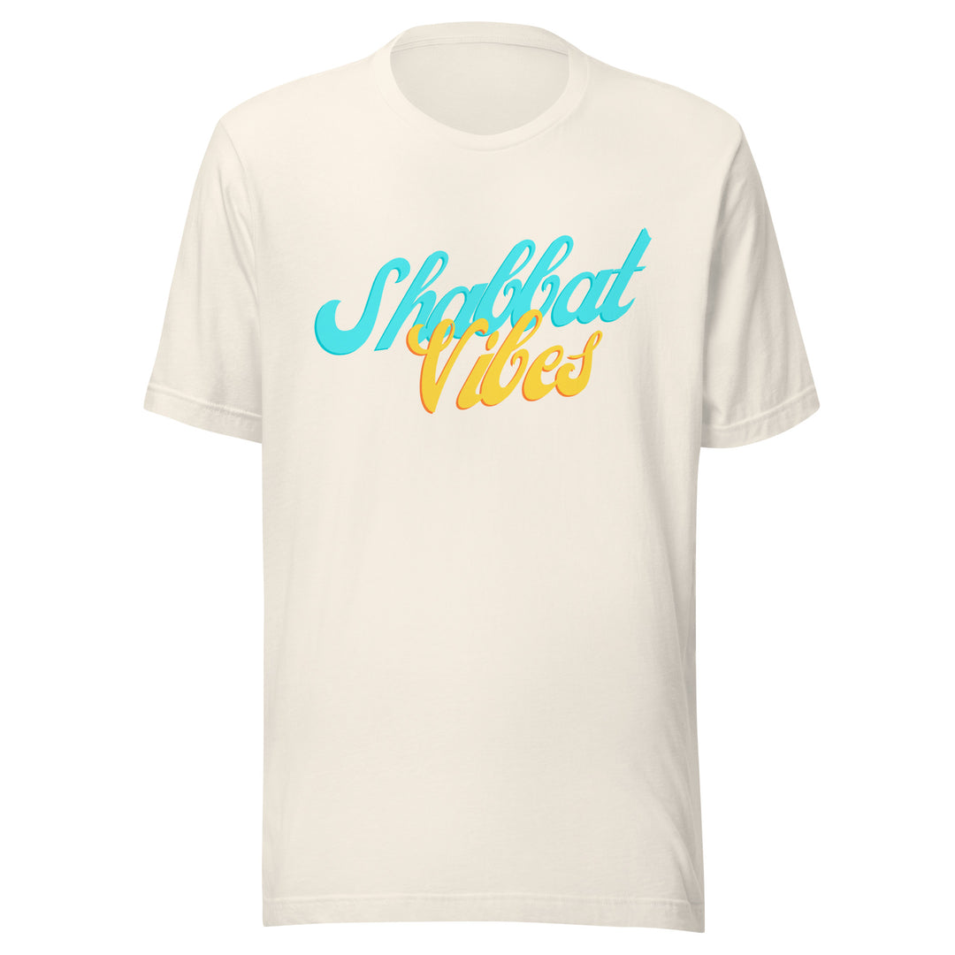 Shabbat Vibes Jewish pride t-shirt in Vintage White - close-up