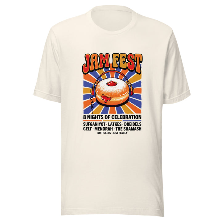 Jam Fest 8 Nights Jewish pride t-shirt in Vintage White - close-up