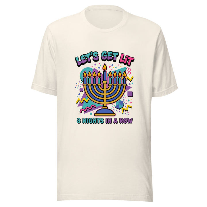 Lets Get Lit 90s Jewish pride t-shirt in Vintage White - close-up