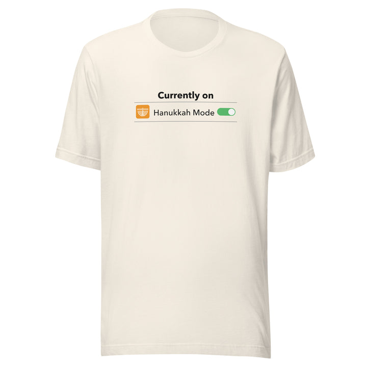 Hanukkah Mode Jewish pride t-shirt in Vintage White - close-up
