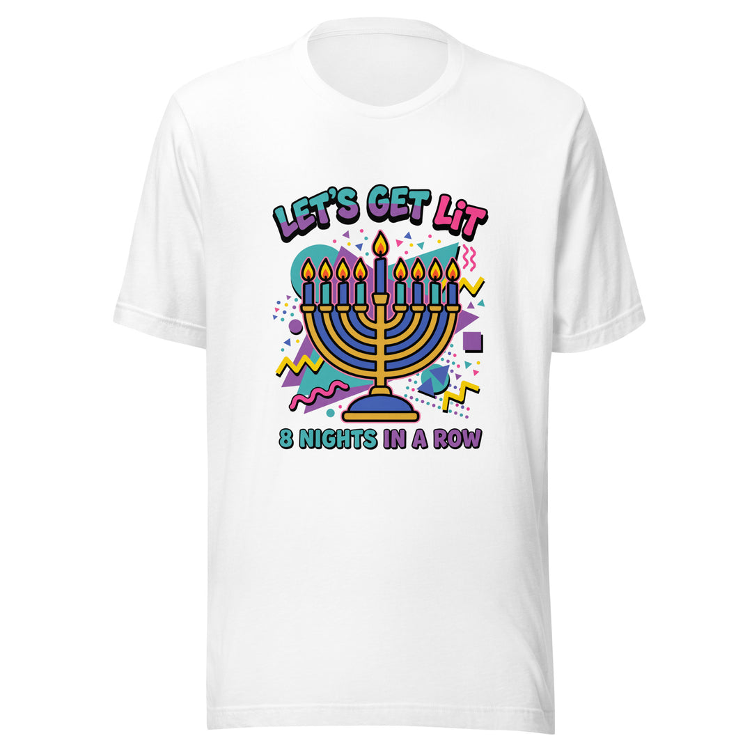 Lets Get Lit 90s Jewish pride t-shirt in White - front view