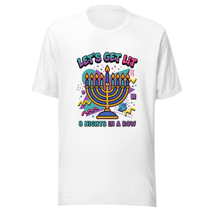 Lets Get Lit 90s Jewish pride t-shirt in White - front view