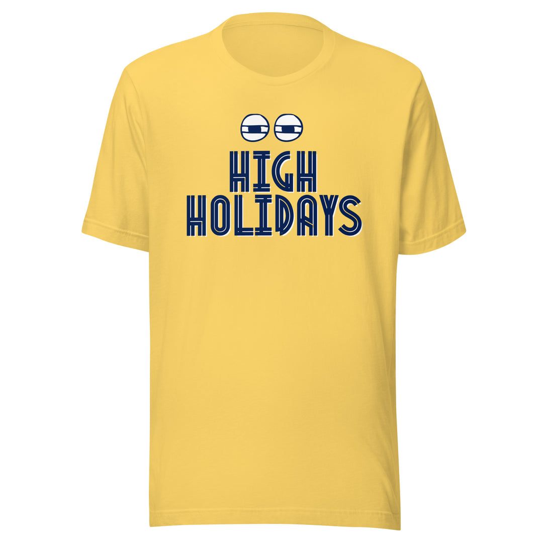 High Holidays Jewish pride t-shirt in Yellow - front view