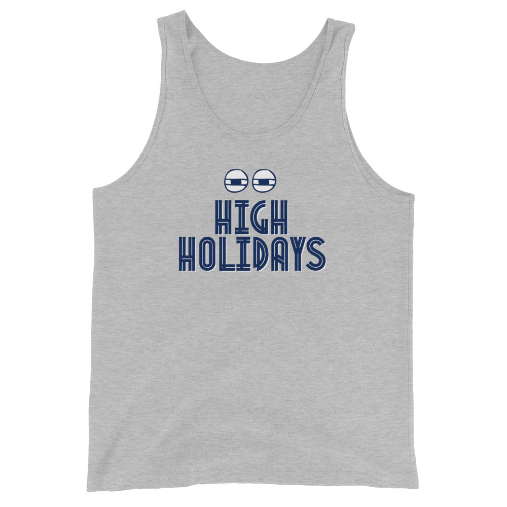 High Holidays Jewish pride men's tank top in Athletic Heather - front view