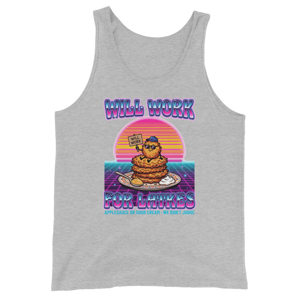 Will Work for Latkes 80s Jewish pride men&