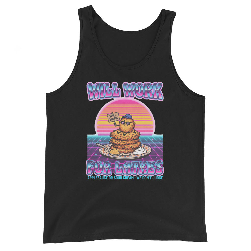 Will Work for Latkes 80s Jewish pride men&