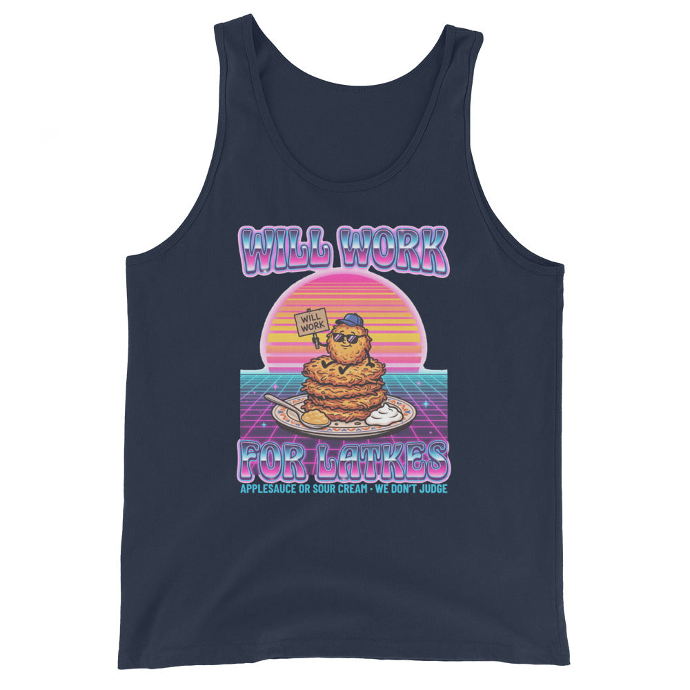 Will Work for Latkes 80s Jewish pride men&