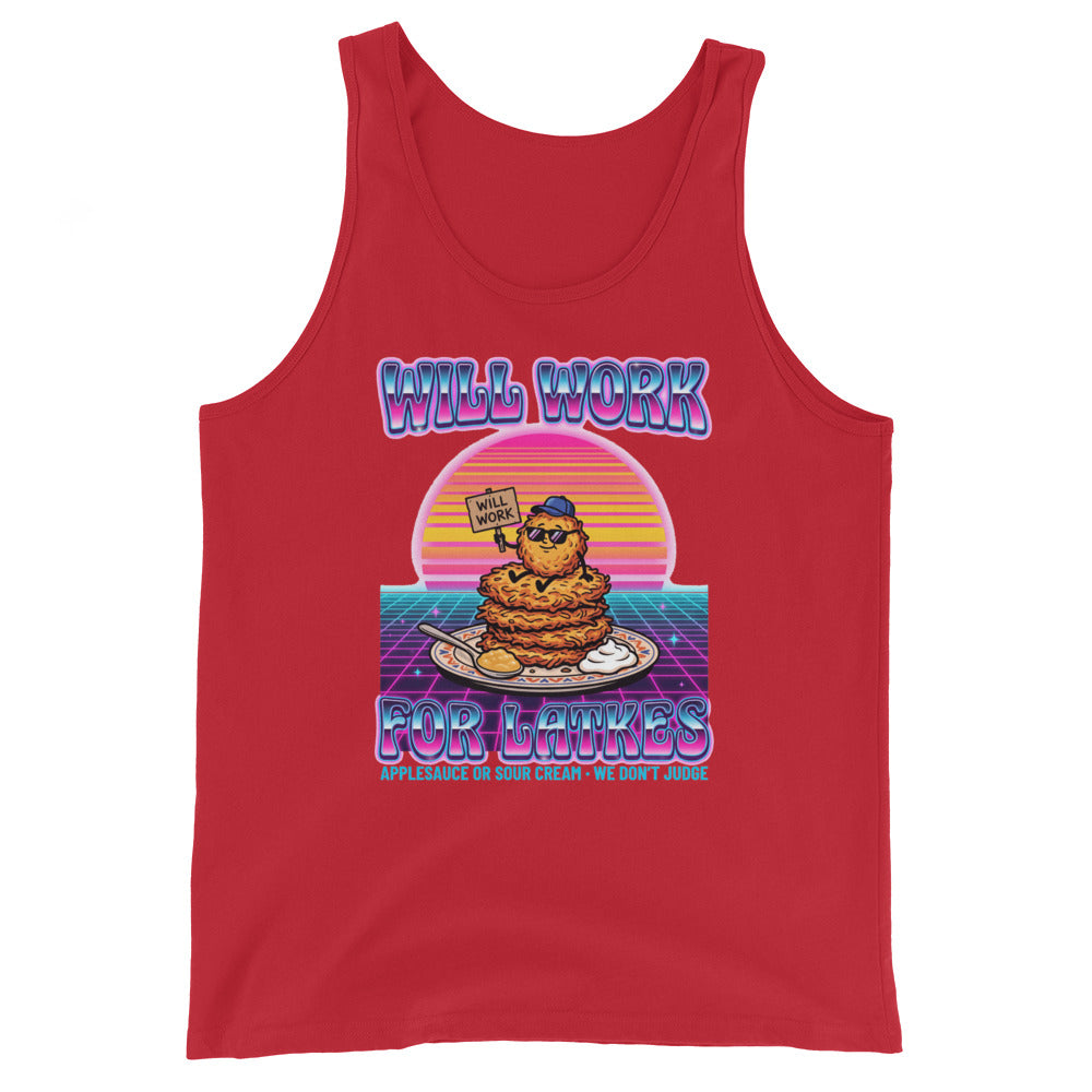 Will Work for Latkes 80s Jewish pride men&