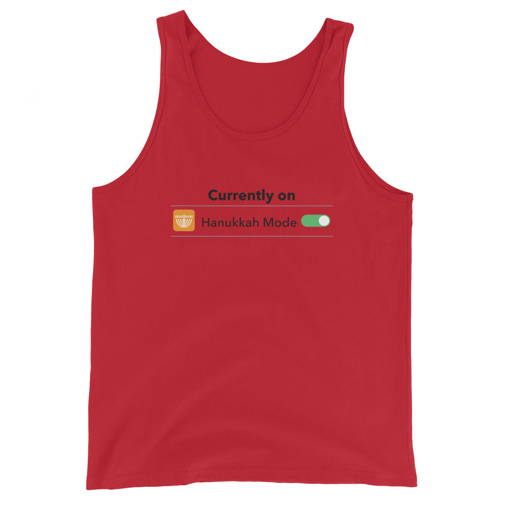 Hanukkah Mode Jewish pride men's tank top in Red - front view