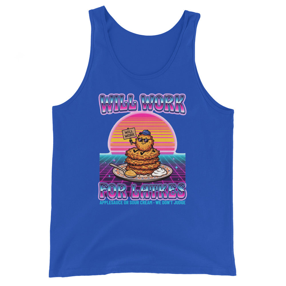 Will Work for Latkes 80s Jewish pride men&