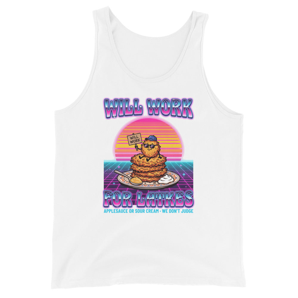 Will Work for Latkes 80s Jewish pride men&