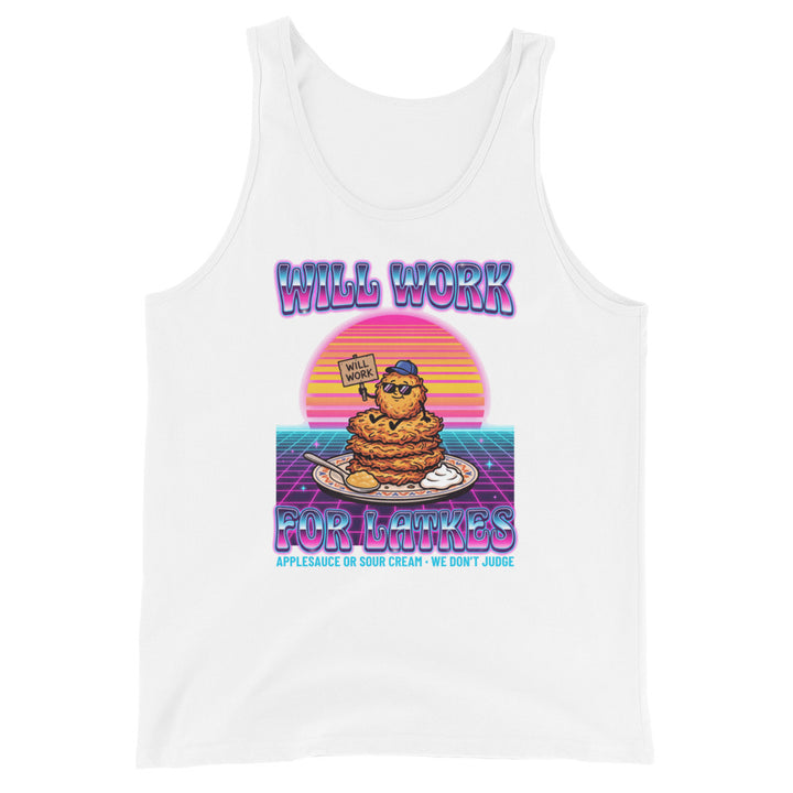 Will Work for Latkes 80s Jewish pride men&