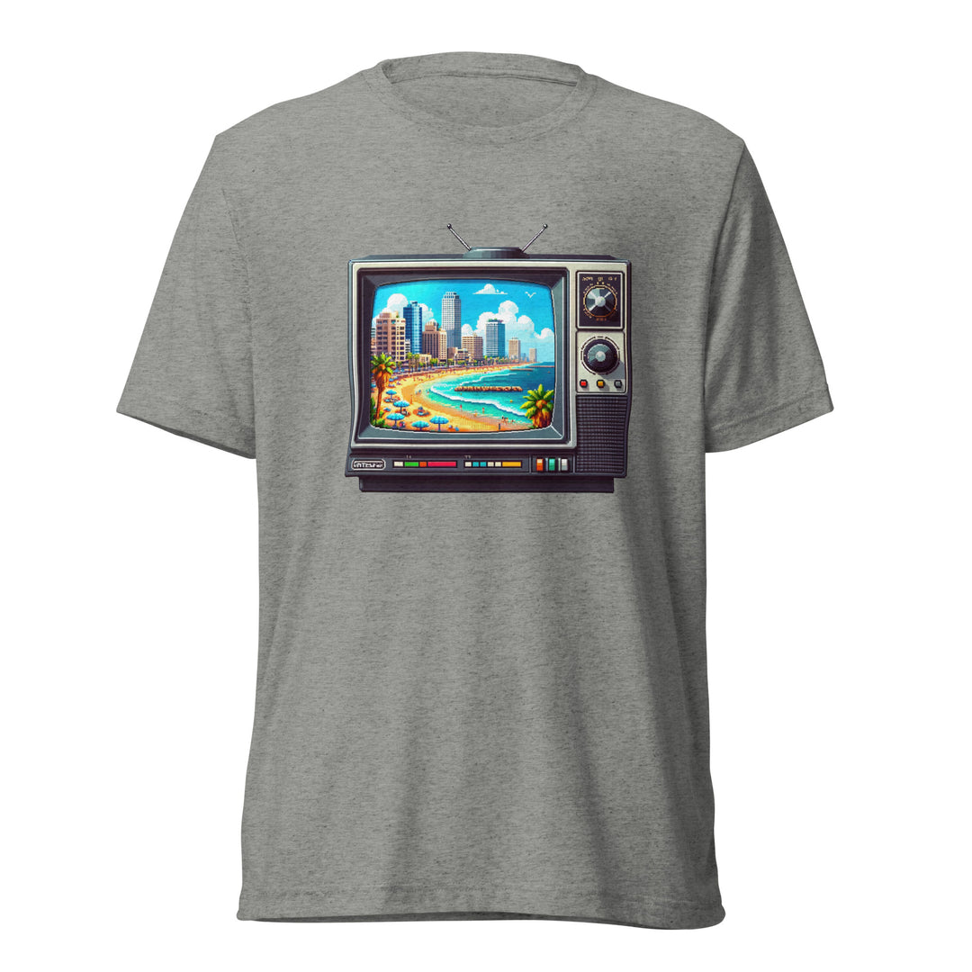 Tri-Blend T-Shirt | 16Bit Tel Aviv Beach