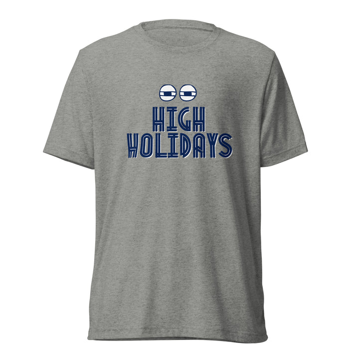 High Holidays Jewish pride t-shirt in Athletic Grey Triblend - detail view