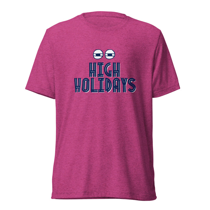 High Holidays Jewish pride t-shirt in Berry Triblend - side view