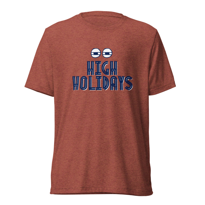 High Holidays Jewish pride t-shirt in Clay Triblend - folded view