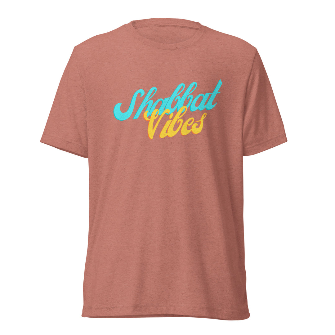 Shabbat Vibes Jewish pride t-shirt in Mauve Triblend - folded view