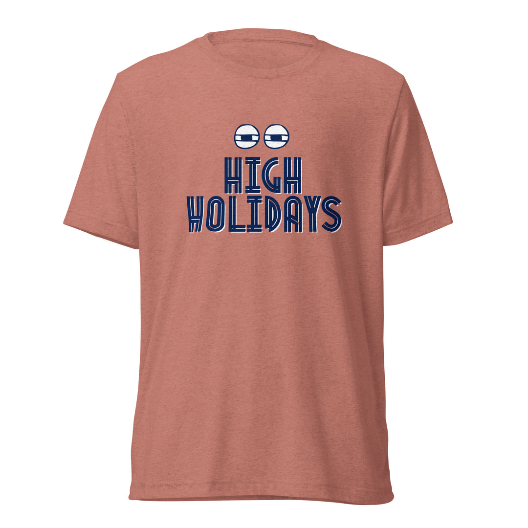 High Holidays Jewish pride t-shirt in Mauve Triblend - back view