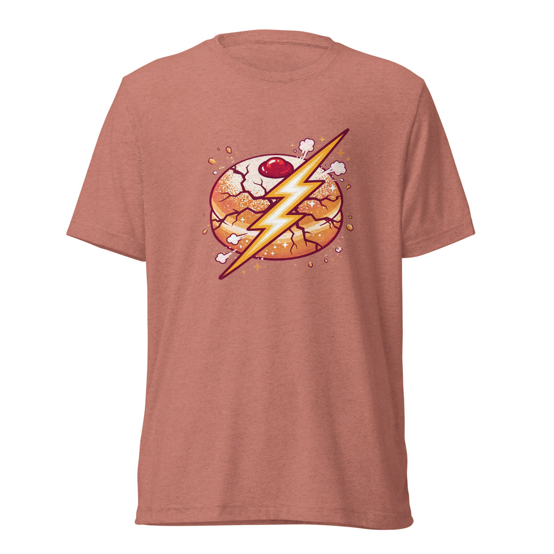 Sufganiyah Lightning Jewish pride t-shirt in Mauve Triblend - folded view
