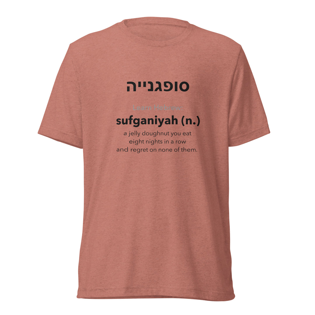Learn Hebrew Sufganiyah Israel t-shirt in Mauve Triblend - front view