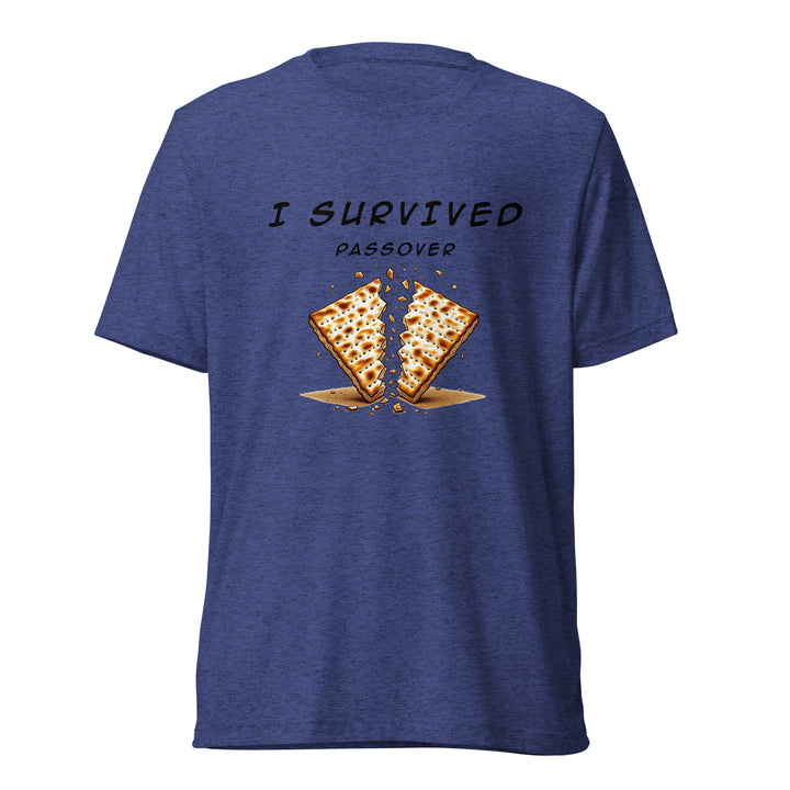 Passover Jewish pride t-shirt in Navy Triblend - detail view