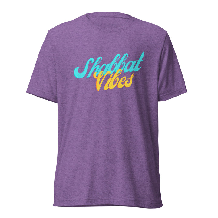 Shabbat Vibes Jewish pride t-shirt in Purple Triblend - front view