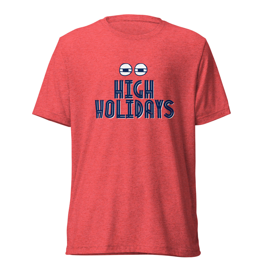 High Holidays Jewish pride t-shirt in Red Triblend - front view