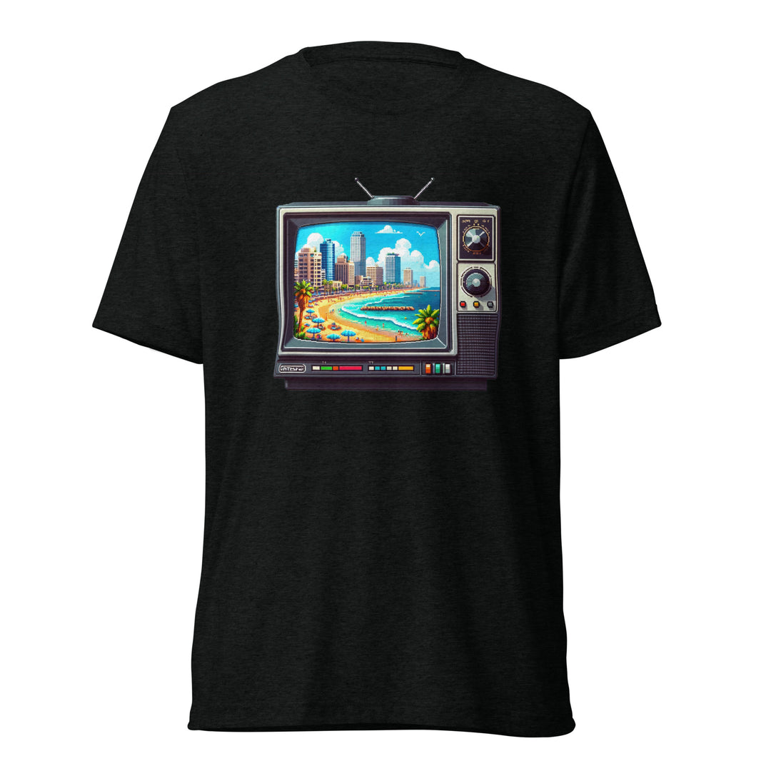Tri-Blend T-Shirt | 16Bit Tel Aviv Beach