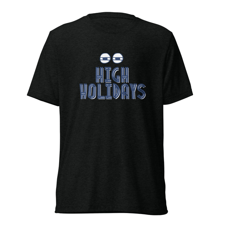 High Holidays Jewish pride t-shirt in Solid Black Triblend - back view