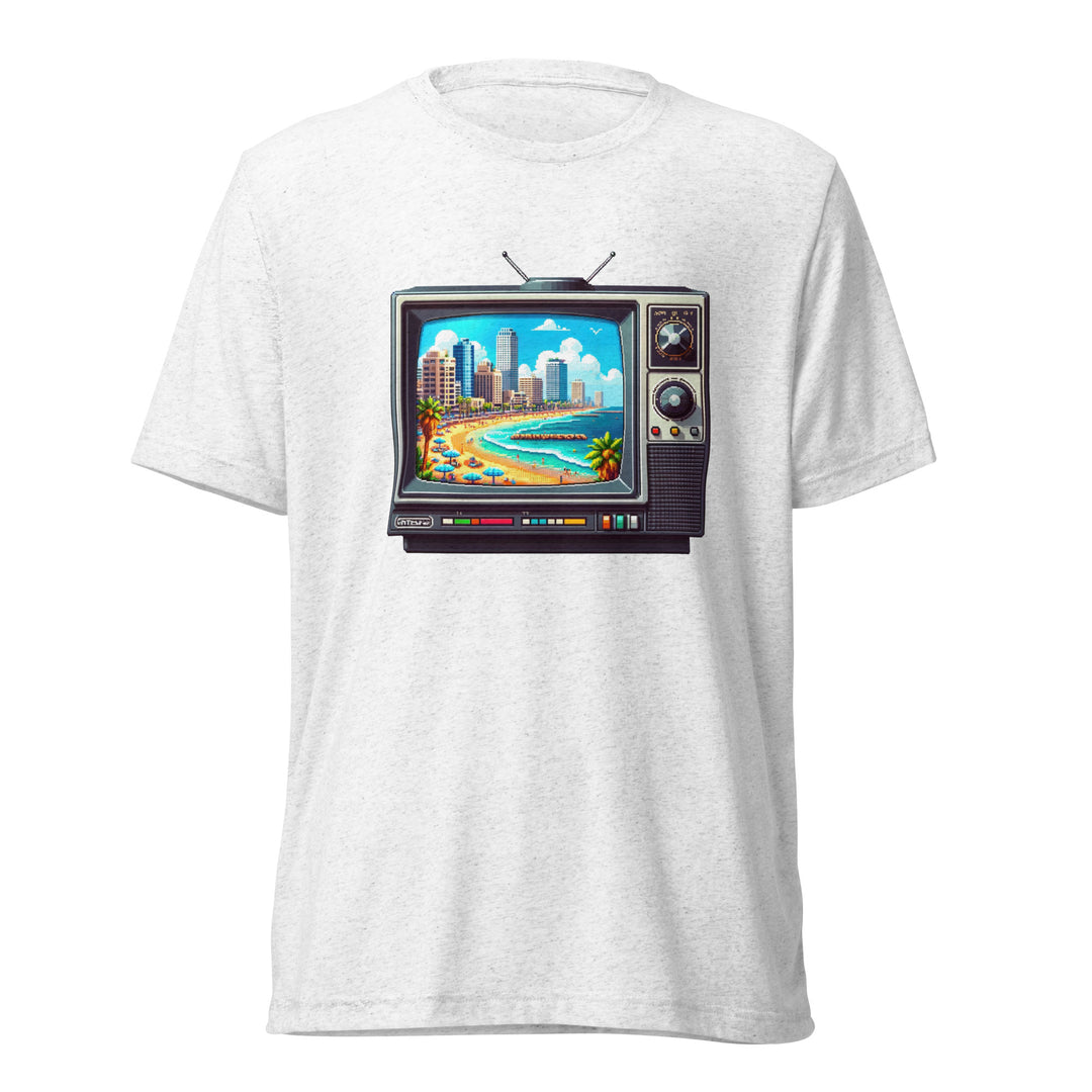 Tri-Blend T-Shirt | 16Bit Tel Aviv Beach