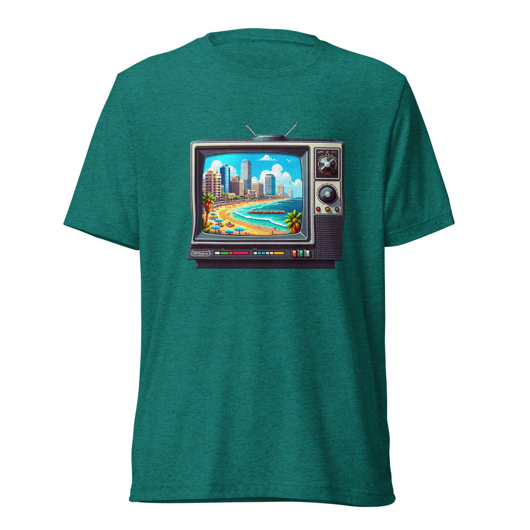 Tri-Blend T-Shirt | 16Bit Tel Aviv Beach