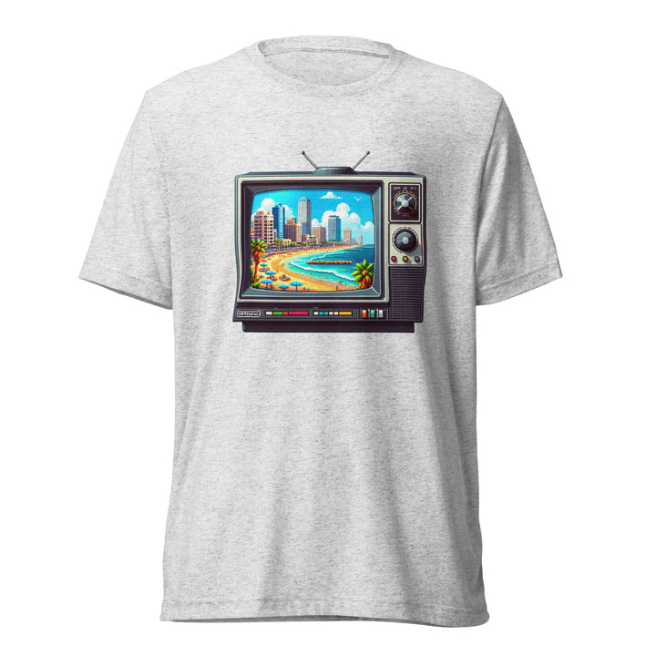 Tri-Blend T-Shirt | 16Bit Tel Aviv Beach