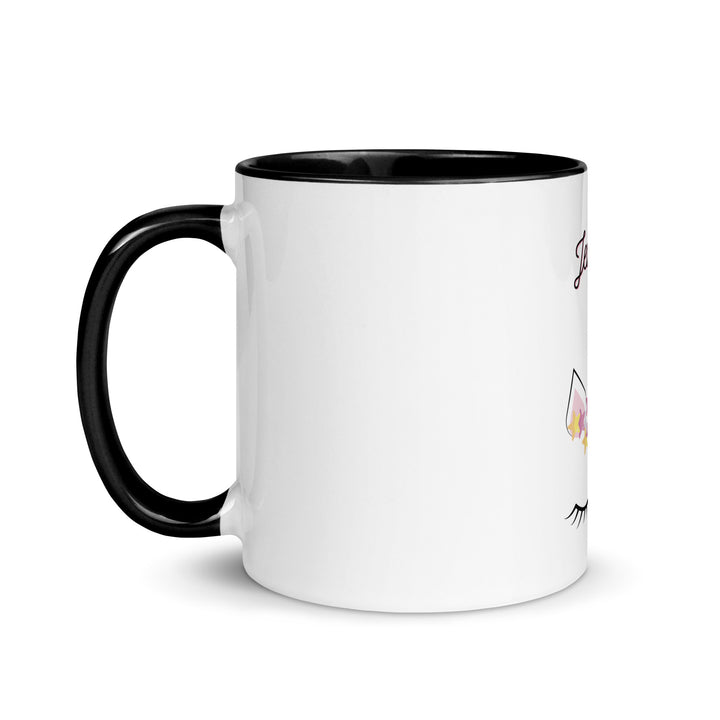 Jewnicorn Jewish pride mug with color inside - detail view