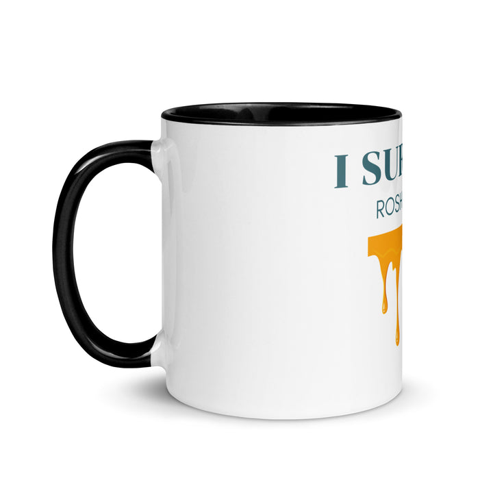 I Survived Rosh HaShana Jewish pride mug with color inside - close-up