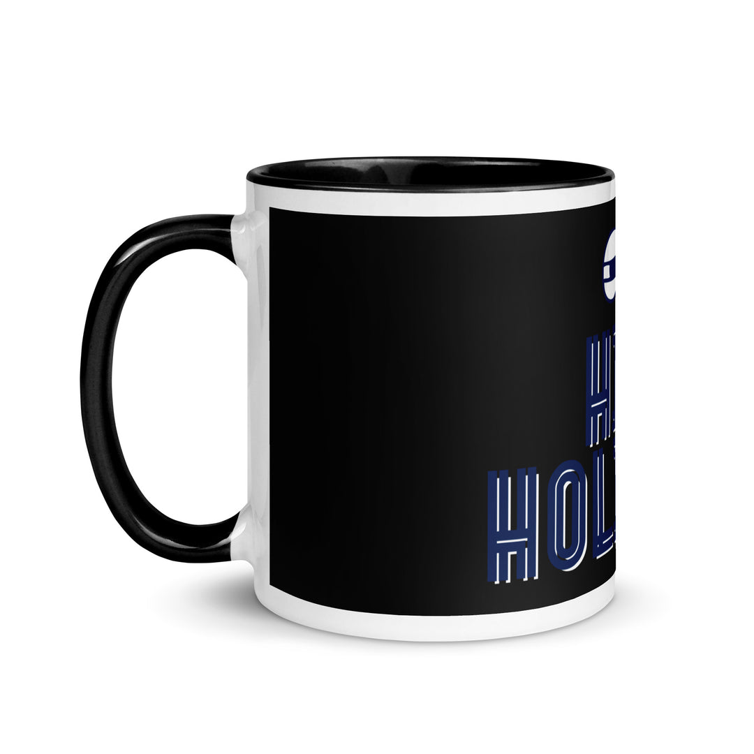 High Holidays Jewish pride mug with black inside, 11 oz - left side view