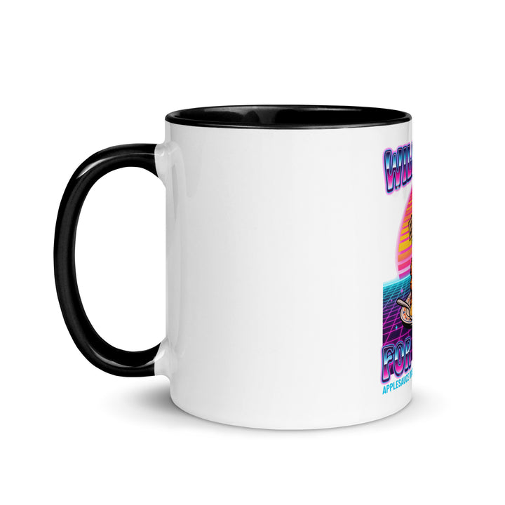 Will Work for Latkes 80s Jewish pride mug with black inside, 11 oz - left side view