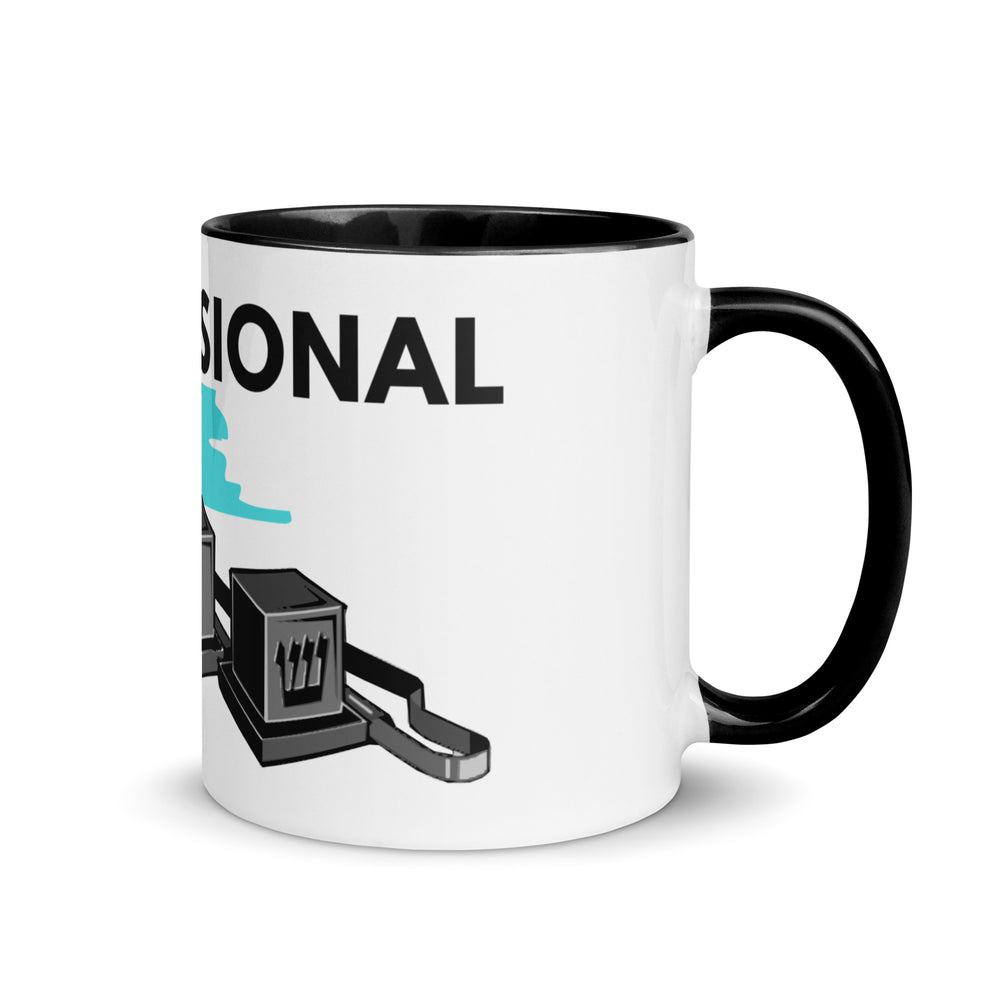 Professional Rapper Jewish pride mug with color inside in Black - back view