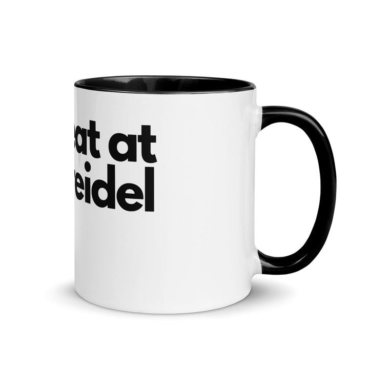 I Cheat At Dreidel Jewish pride mug with color inside in Black - back view