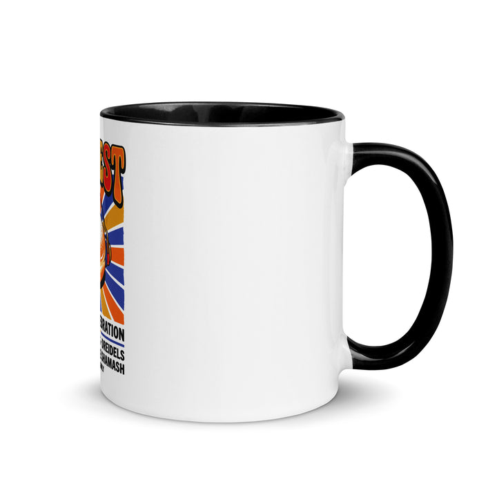 Jam Fest 8 Nights Jewish pride mug with black inside, 11 oz - right side view